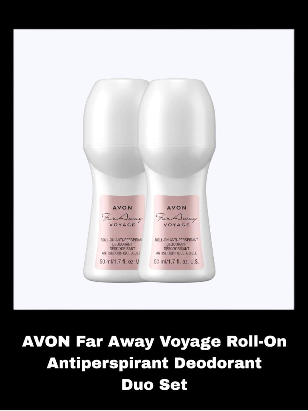 AVON Far Away Voyage 2.6 Fluid Ounces Roll-On Antiperspirant Deodorant Duo Set